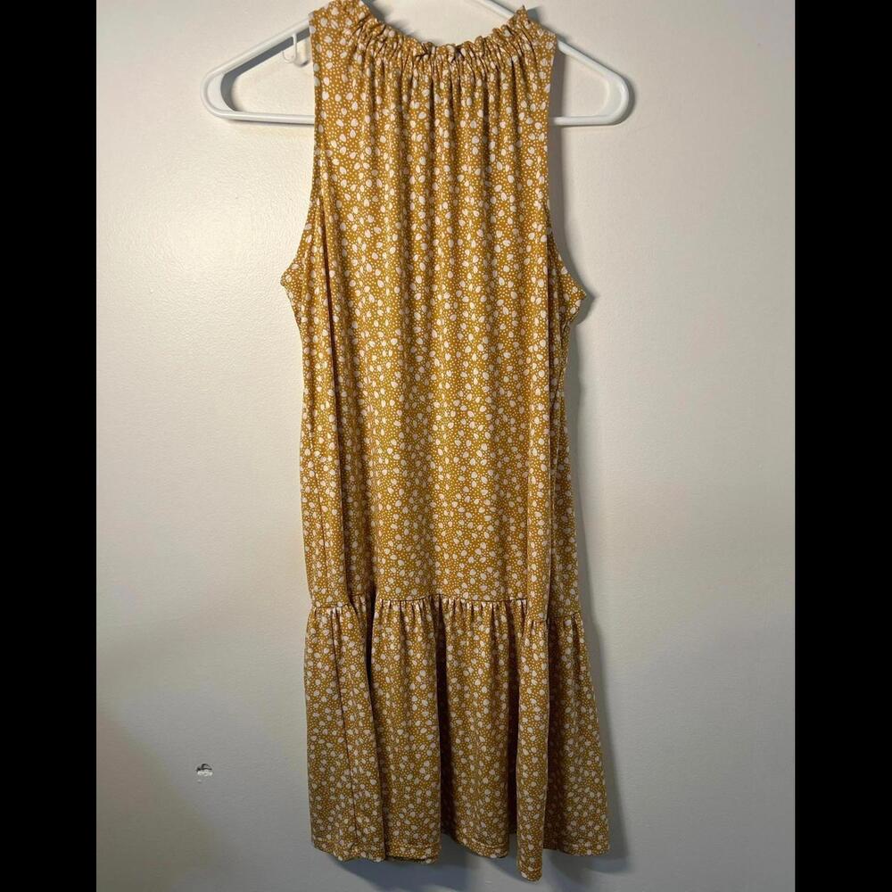 Banana Republic Factory Flounce Shift Honey orange Sleeveless Dress Size S